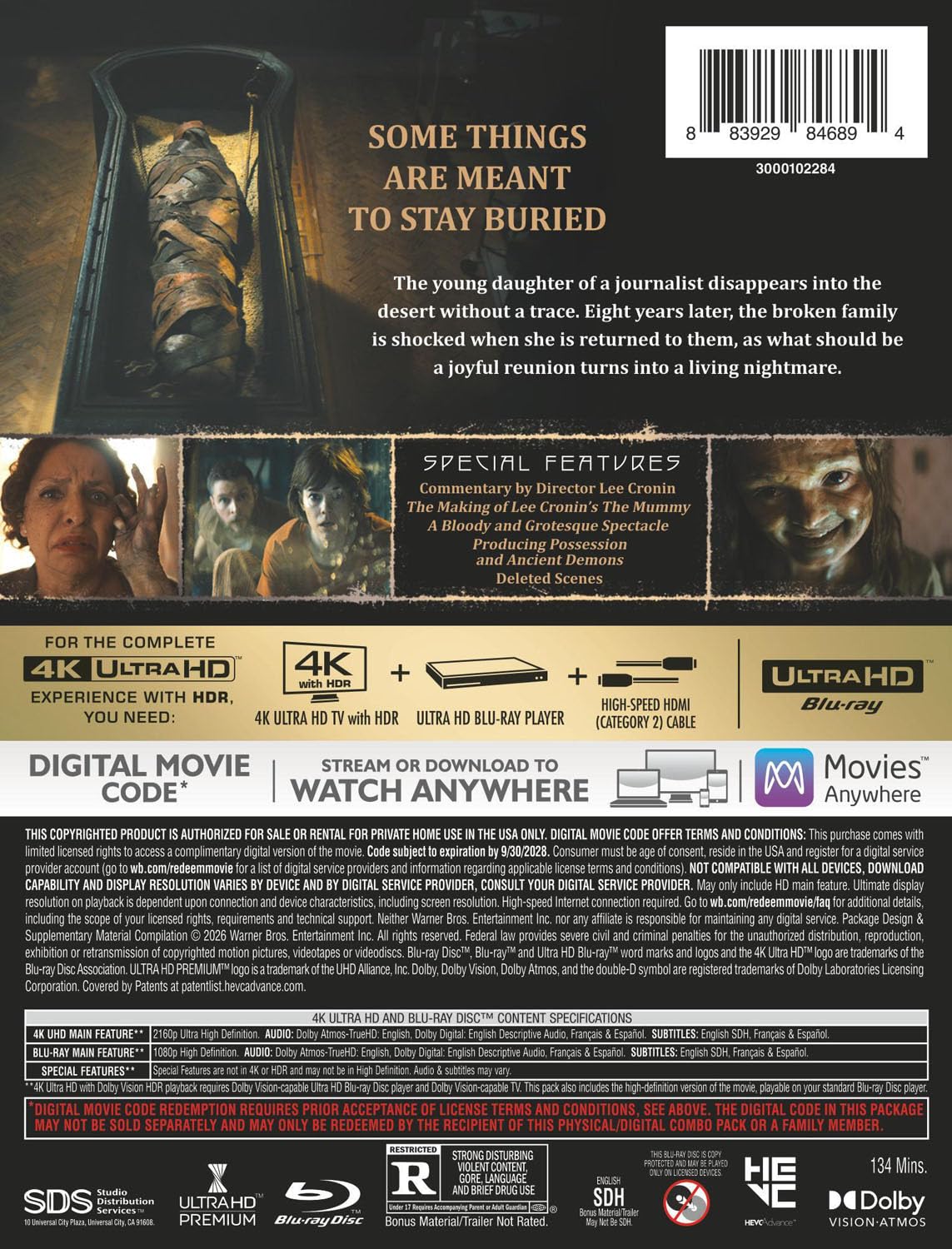 Lee Cronin's The Mummy - Limited Edition Steelbook (Warner Bros. U.S.)