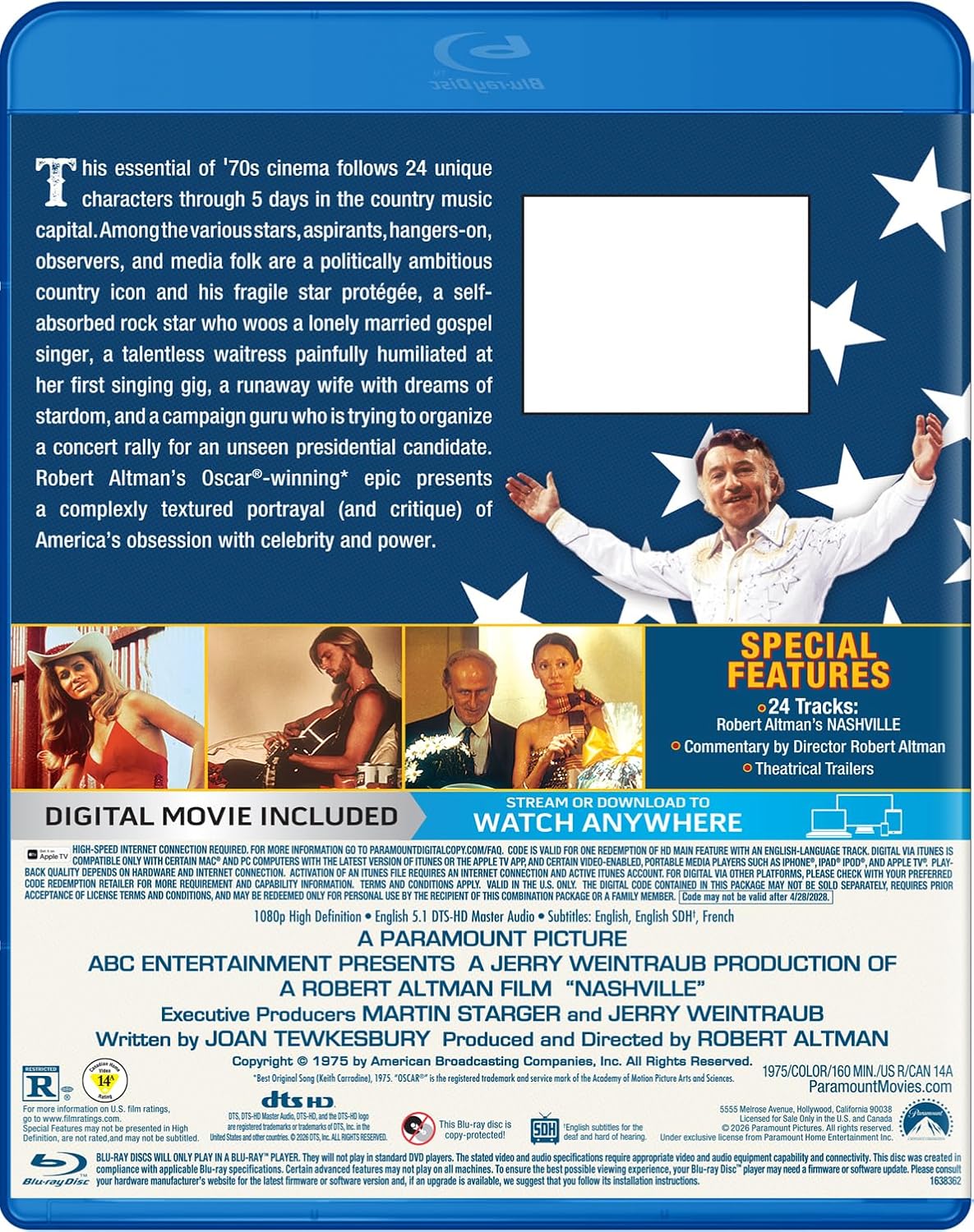 Nashville Blu-ray with Slipcover (Paramount U.S.) [Preorder]