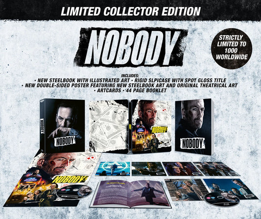Nobody 4K UHD + Blu-ray Limited Collector's Edition with Rigid Box and SteelBook + more (Universal UK/Region Free/B)