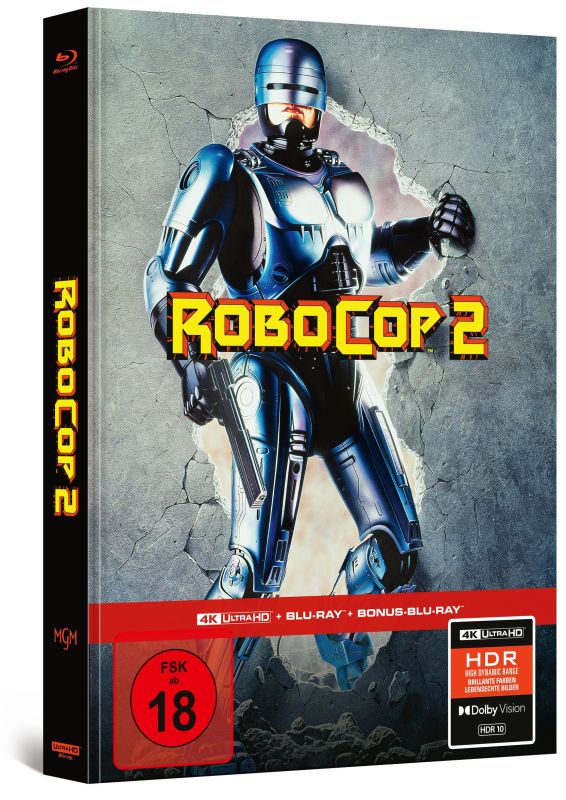 RoboCop 2 4K UHD + Blu-ray Mediabook Cover A (Capelight/Region Free)