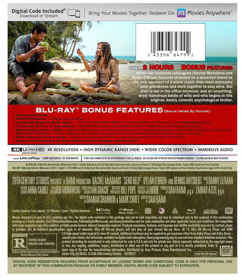 Send Help 4K UHD + Blu-ray with Slipcover (20th Century Studios U.S.)
