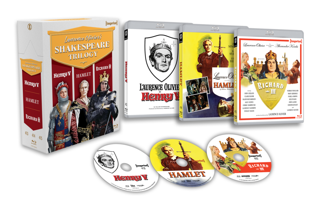 Laurence Olivier’s Shakespeare Trilogy (1944 – 1955) Blu-ray Hardbox (Imprint/Region Free)