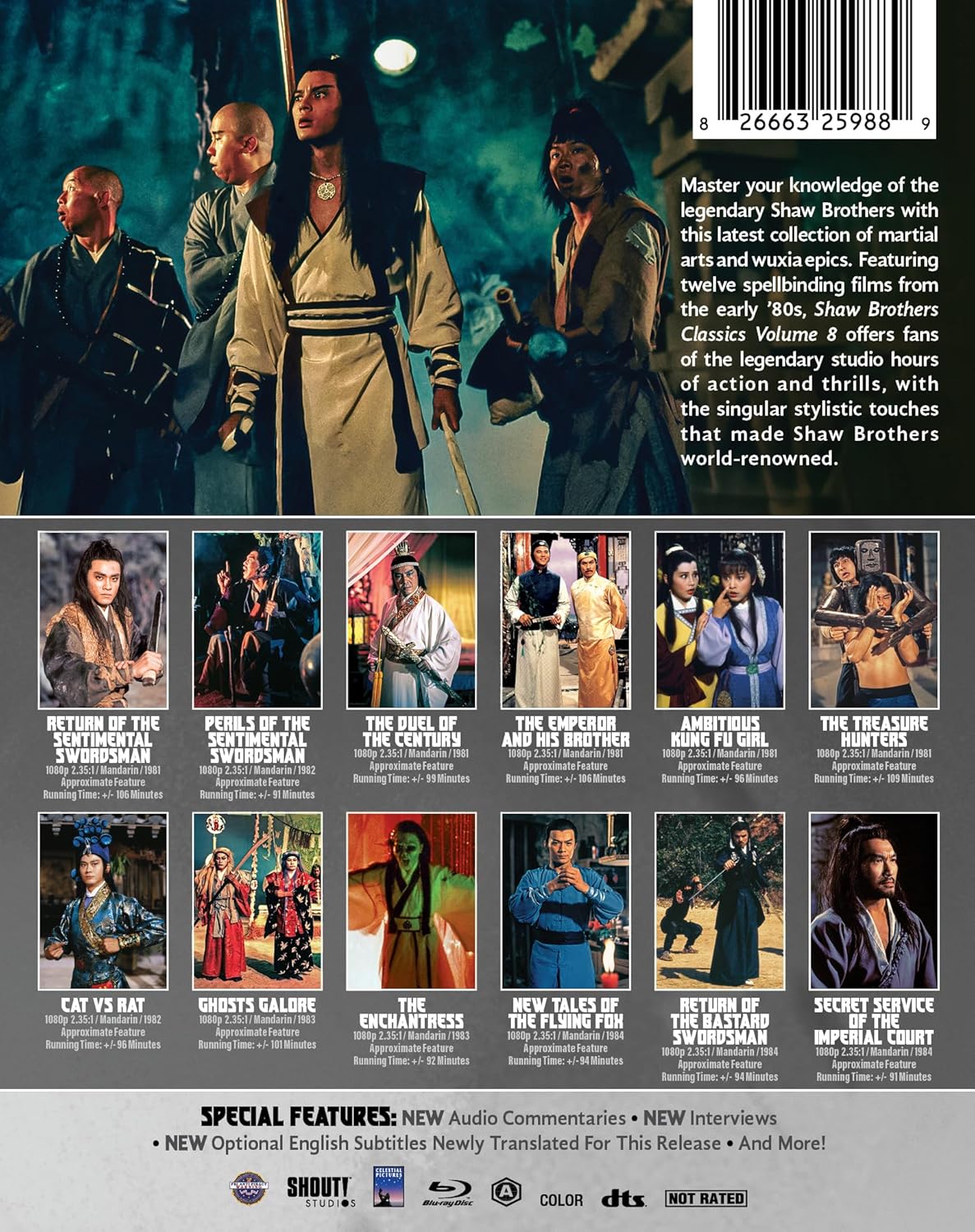 Shaw Brothers Classics, Vol. 8 Blu-ray Box Set (Shout Factory) [Preorder]