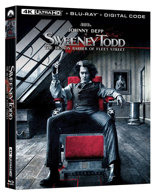 Sweeney Todd: The Demon Barber of Fleet Street 4K UHD + Blu-ray with Slipcover (Paramount U.S.)