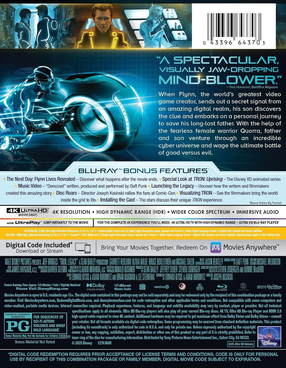 Tron Legacy 4K UHD + Blu-ray SteelBook (Disney U.S.) LIMIT 1 PER CUSTOMER