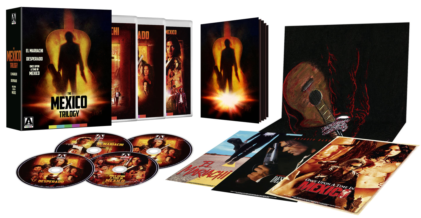 The Mexico Trilogy: El Mariachi, Desperado & Once Upon a Time in Mexico 4K UHD + Blu-ray Limited Edition Packaging (Arrow Films U.S.)