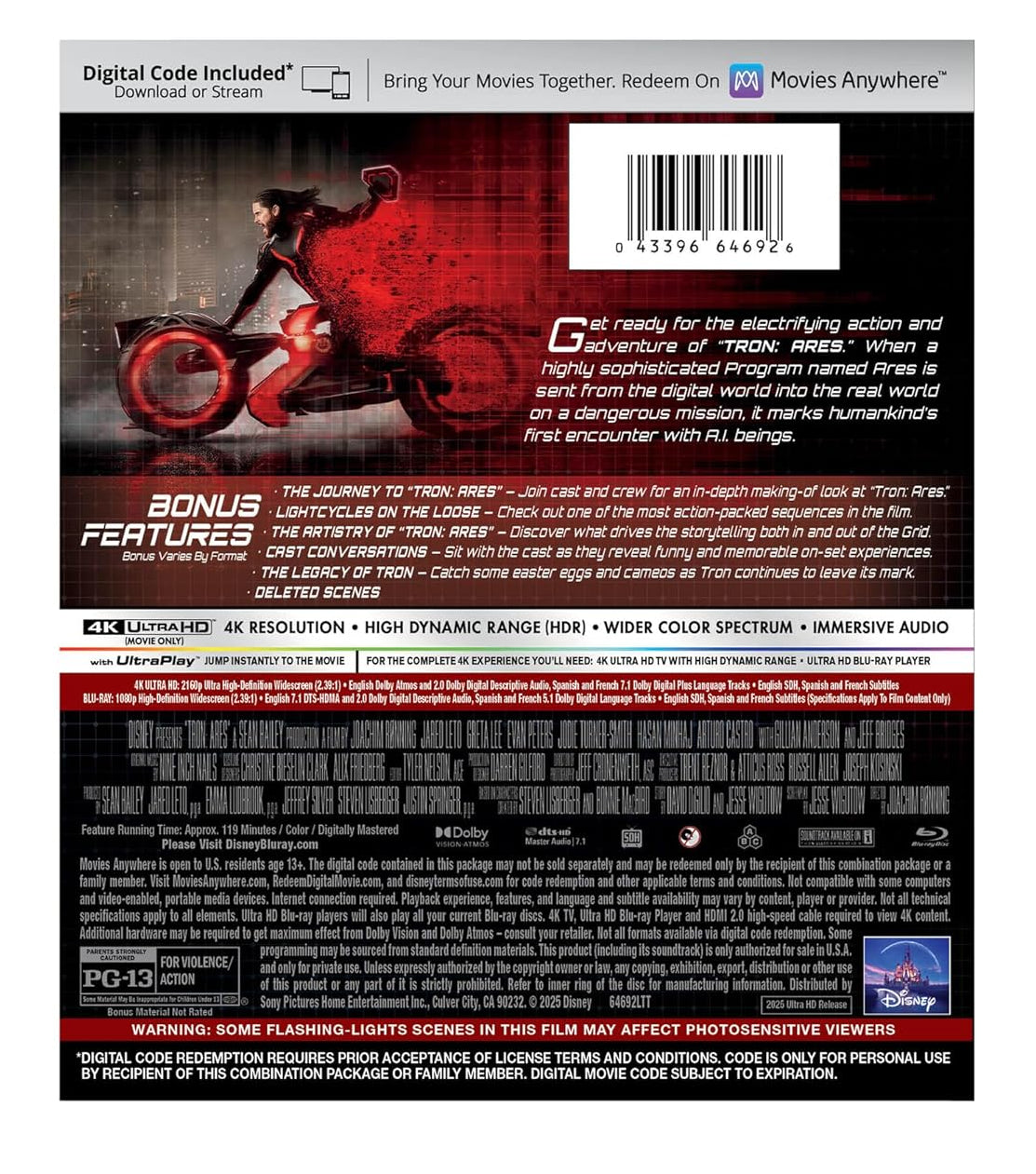 Tron Ares 4K UHD (Disney U.S.) [Preorder]