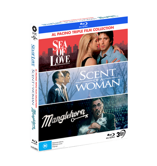 Al Pacino: Triple Film Collection (Sea of Love / Scent of A Woman / Manglehorn) – Special Edition Blu-ray with Slipcase (ViaVision/Region Free) [Preorder]